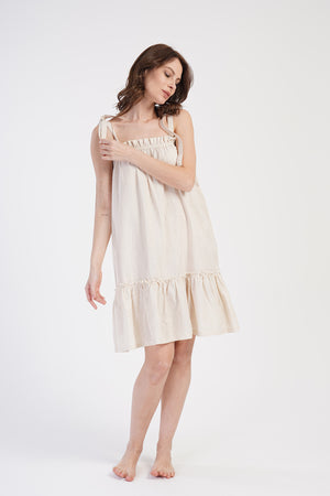 Woman Linen Ruffled Tunic
