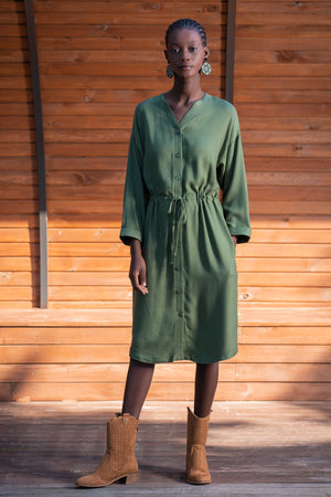 Woman Walen Viscon V Neck Dress