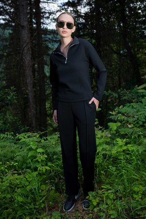 Woman Scuba Upright Collar Tracksuit Set