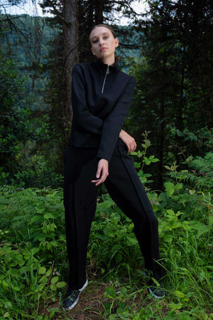 Woman Scuba Upright Collar Tracksuit Set