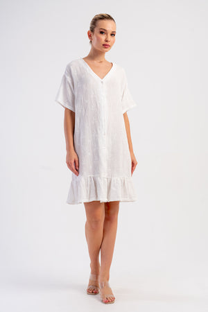 Woman Muslin Soft Ruffled Dress