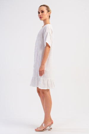 Woman Muslin Soft Ruffled Dress