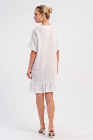 Woman Muslin Soft Ruffled Dress