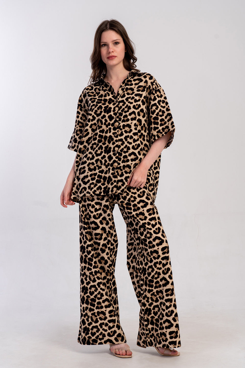 Woman Cyprus Leopard Pant Pyjama Set