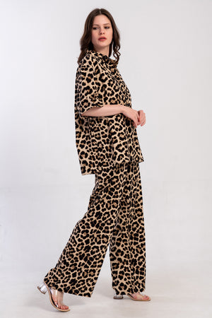 Woman Cyprus Leopard Pant Pyjama Set