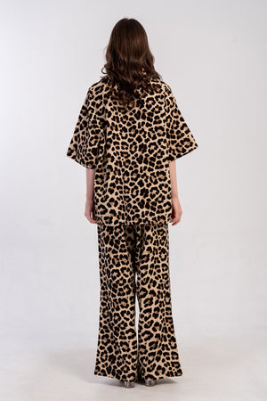 Woman Cyprus Leopard Pant Pyjama Set