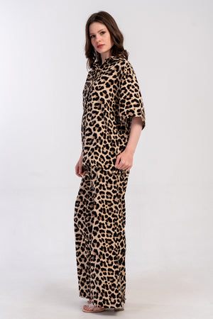 Woman Cyprus Leopard Pant Pyjama Set