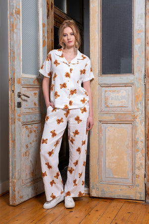 Woman Muslin Beary Pyjama Set