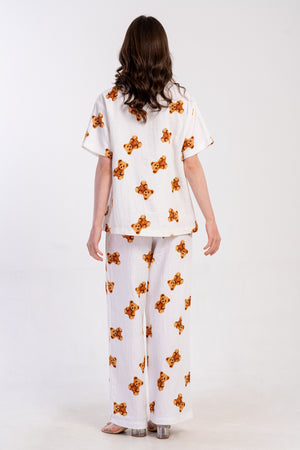 Woman Muslin Beary Pyjama Set