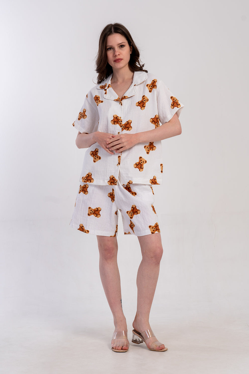 Woman Muslin Beary Short Set