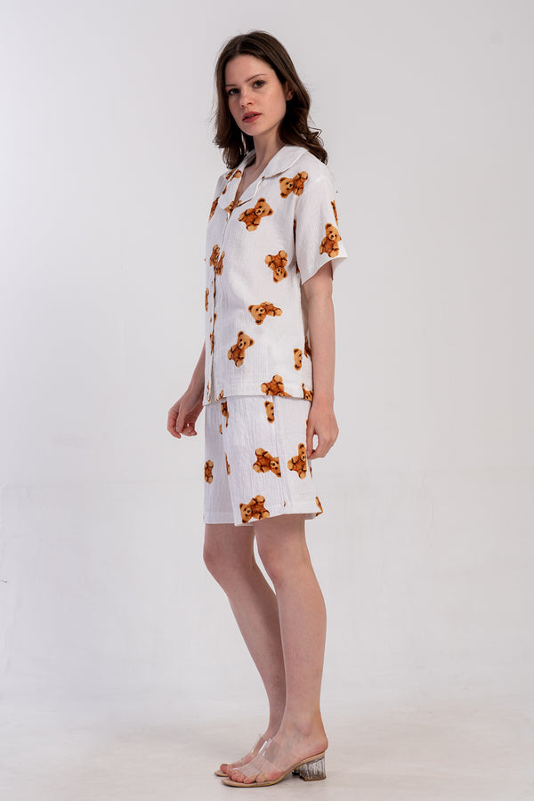 Woman Muslin Beary Short Set