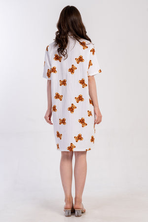 Woman Muslin Beary Shirt Dress
