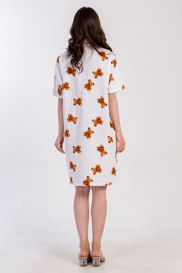 Woman Muslin Beary Shirt Dress