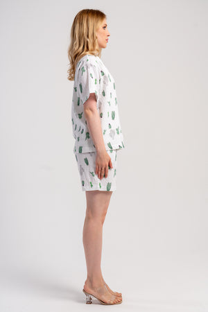 Woman Muslin Cactus Short Set