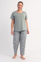 KADIN P.SUPREM BATTAL XXL O YAKA KISA KOL ETEGI OVAL PIJAMA TAKIM