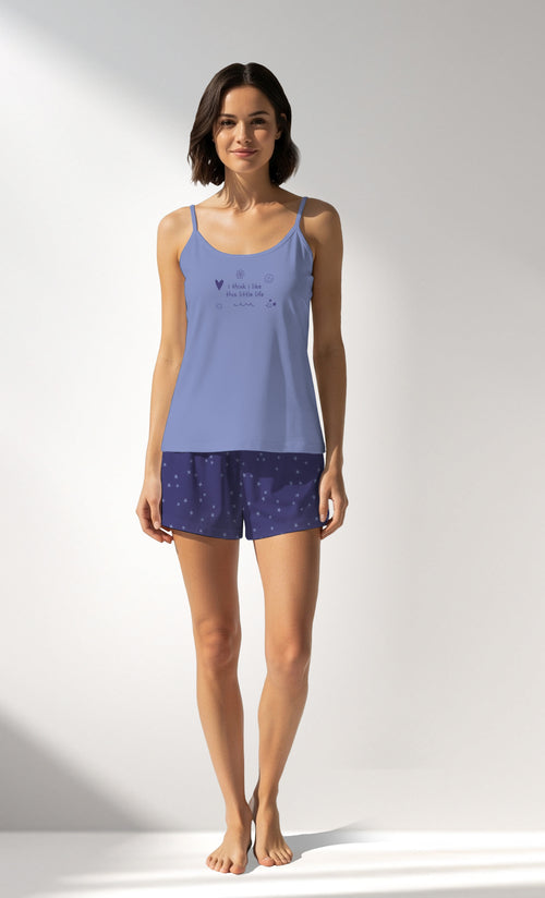 Woman Supreme PurpleStar Thin Strap Short Set