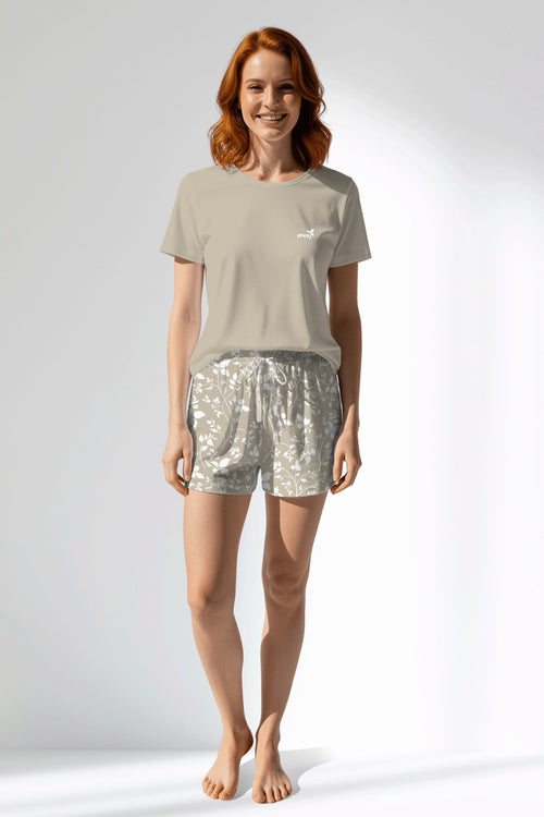 Woman Polyviscon Sprig Short Set