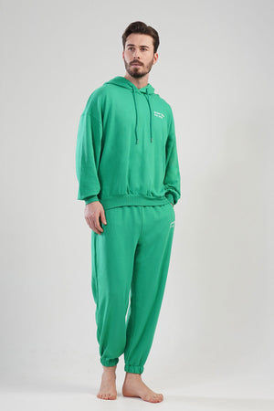 Unisex Lounge Green Hoodie Set