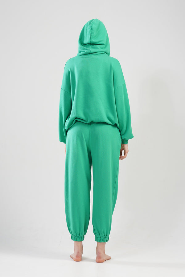Unisex Lounge Green Hoodie Set
