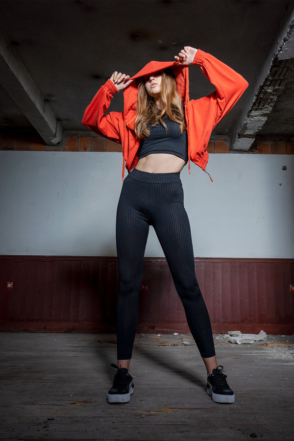 Woman Two Yarn Polyviscon Tight Sweat Set