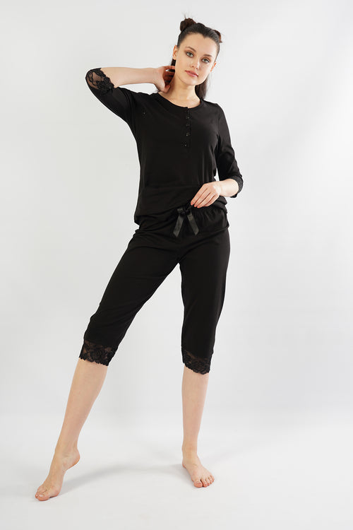 Woman Lace Capri Set