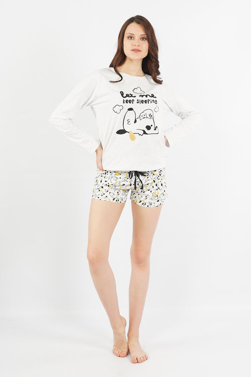 KADIN SUPREM UZUN KOL SORT TAKIM 103044 - Vienetta1.GrupGRAY MELANGE