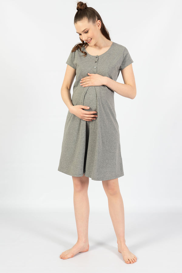 HAMILE SUPREM KISA KOL TUNIK 103127 - Vienetta1.GrupGRAY MELANGE