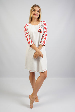 KADIN SUPREM 3/4KOL TUNIK 104382 - Vienetta1.GrupGRAY MELANGE