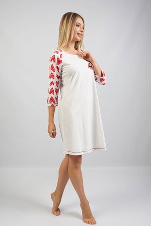 KADIN SUPREM 3/4KOL TUNIK 104382 - Vienetta1.GrupGRAY MELANGE