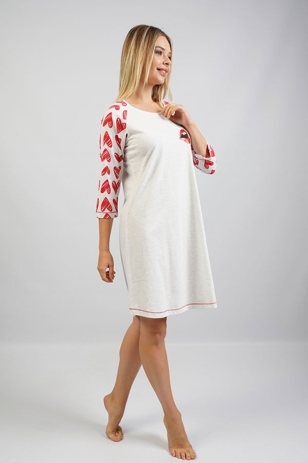 KADIN SUPREM 3/4KOL TUNIK 104382 - Vienetta1.GrupGRAY MELANGE