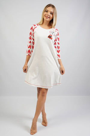 KADIN SUPREM 3/4KOL TUNIK 104382 - Vienetta1.GrupGRAY MELANGE