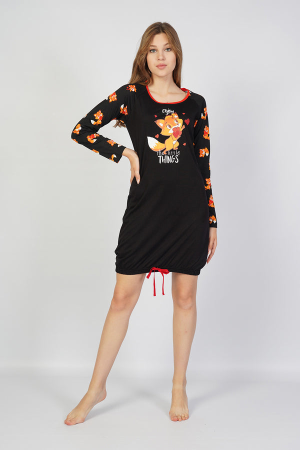 KADIN SUPREM UZUN KOL TUNIK 105114 - Vienetta1.GrupSIYAH