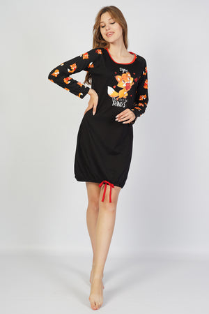 KADIN SUPREM UZUN KOL TUNIK 105114 - Vienetta1.GrupSIYAH