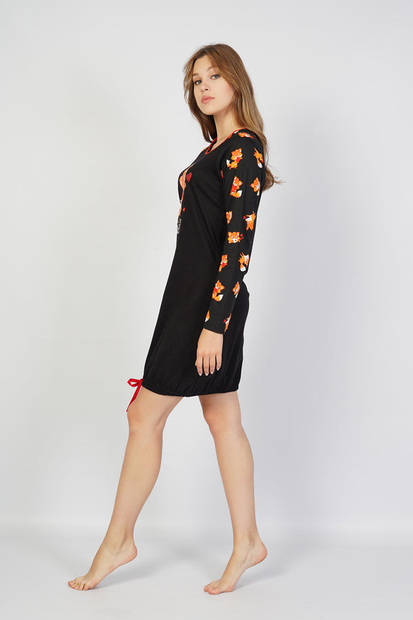 KADIN SUPREM UZUN KOL TUNIK 105114 - Vienetta1.GrupSIYAH