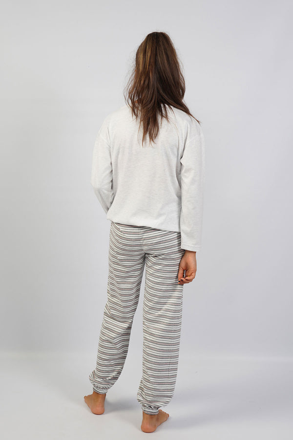 KIZ COCUK SUPREM UZUN KOL BUYUK YAS (9/10 /15 - 16))PIJAMA TAKIM 105122 - Vienetta1.GrupGRAY MELANGE