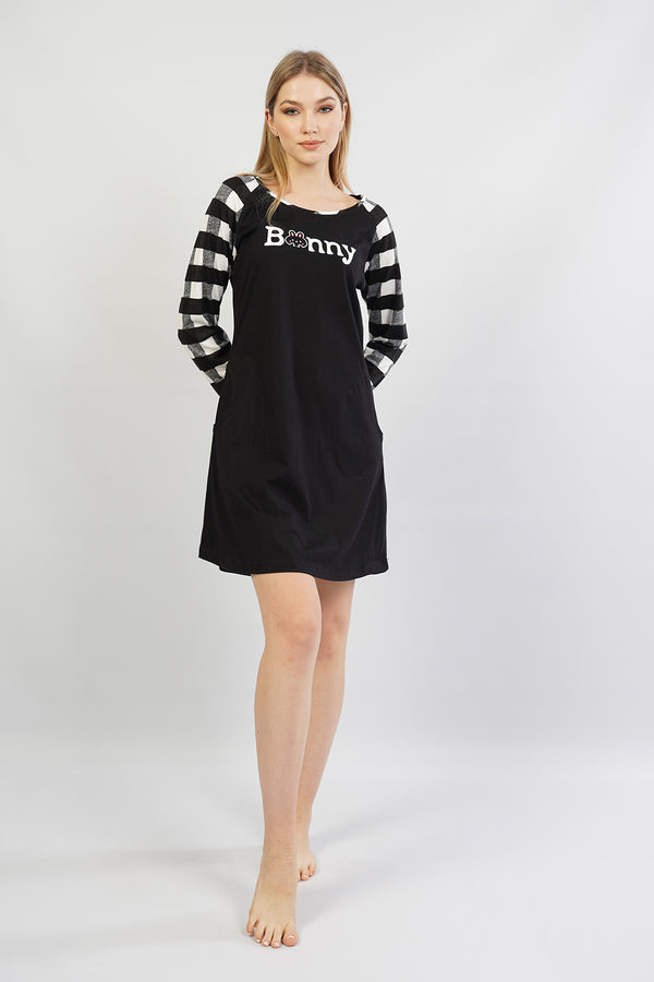 KADIN SUPREM UZUN KOL TUNIK 105303 - Vienetta1.GrupSIYAH