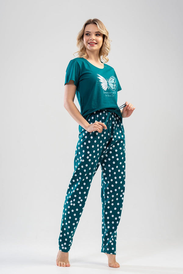 KADIN SUPREM KISA KOL PIJAMA TAKIM 110068 - Vienetta1.GrupPETROL