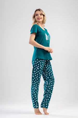 KADIN SUPREM KISA KOL PIJAMA TAKIM 110068 - Vienetta1.GrupPINK