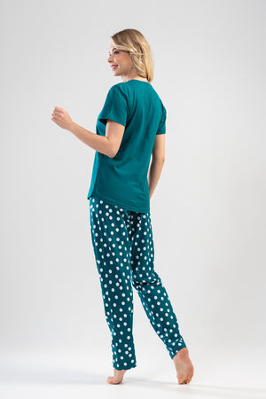 KADIN SUPREM KISA KOL PIJAMA TAKIM 110068 - Vienetta1.GrupPINK