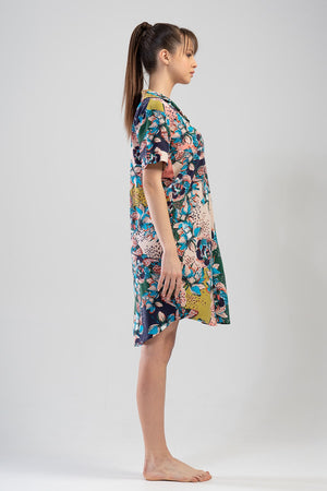 KADIN VISCON KISA KOL GOMLEK TUNIK 111071 - Vienetta1.GrupHAKI001