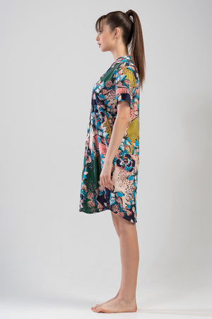 KADIN VISCON KISA KOL GOMLEK TUNIK 111071 - Vienetta1.GrupHAKI001