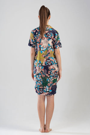 KADIN VISCON KISA KOL GOMLEK TUNIK 111071 - Vienetta1.GrupHAKI001