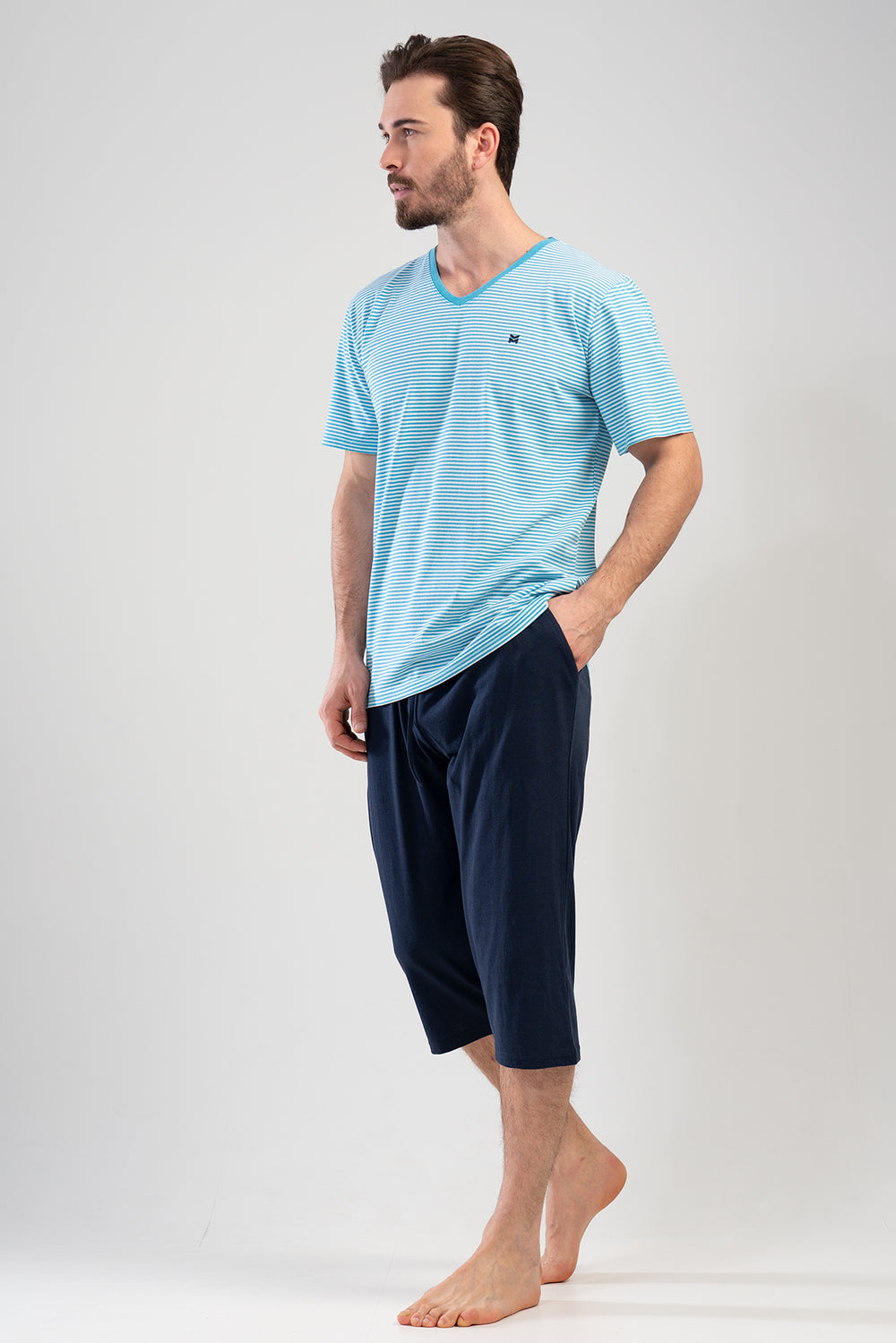 ERKEK KISA KOL KAPRI TAKIM 111197 - Vienetta1.GrupY.LACIVERT