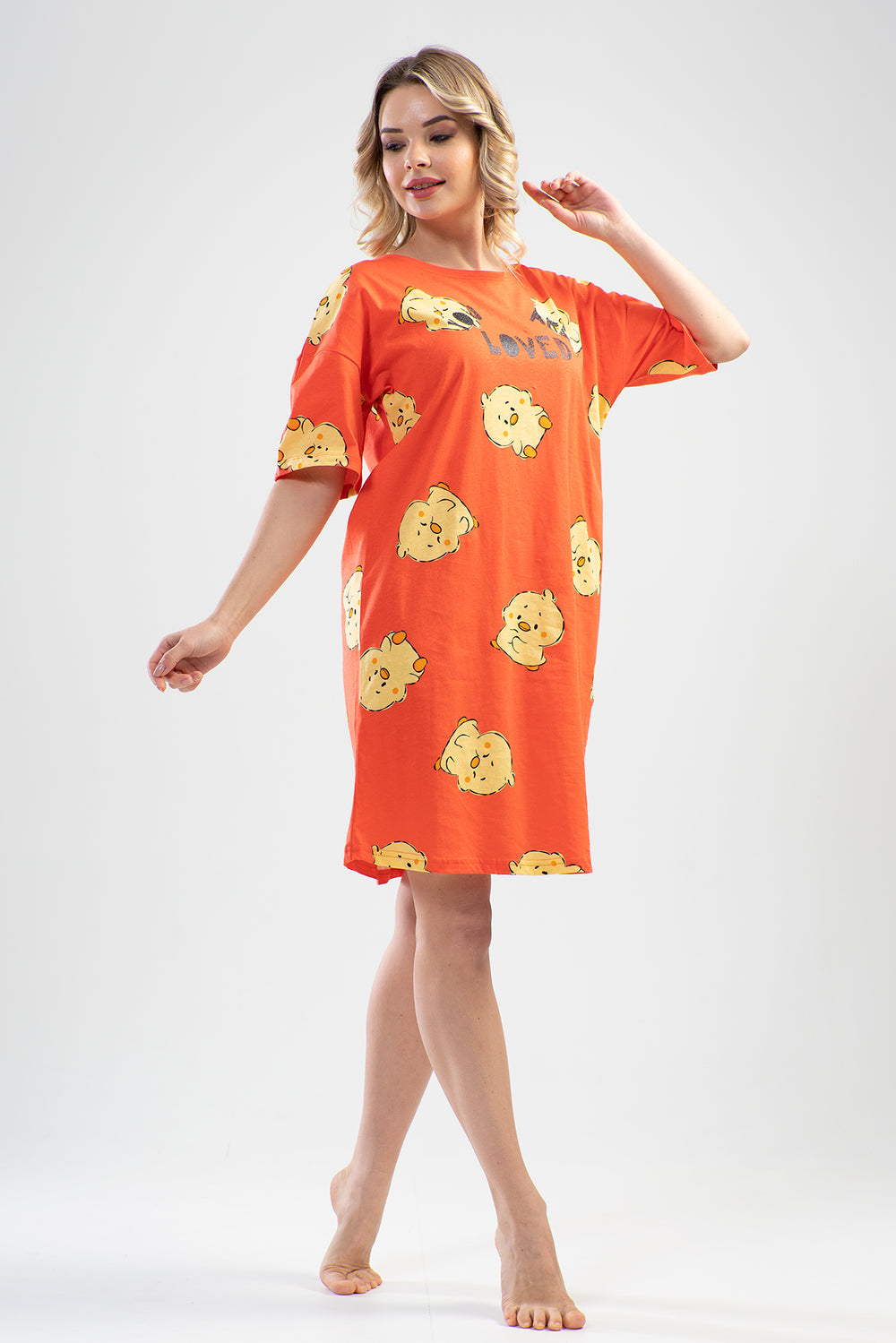 KADIN KISA KOL TUNIK 111251 - Vienetta1.GrupTURUNCU