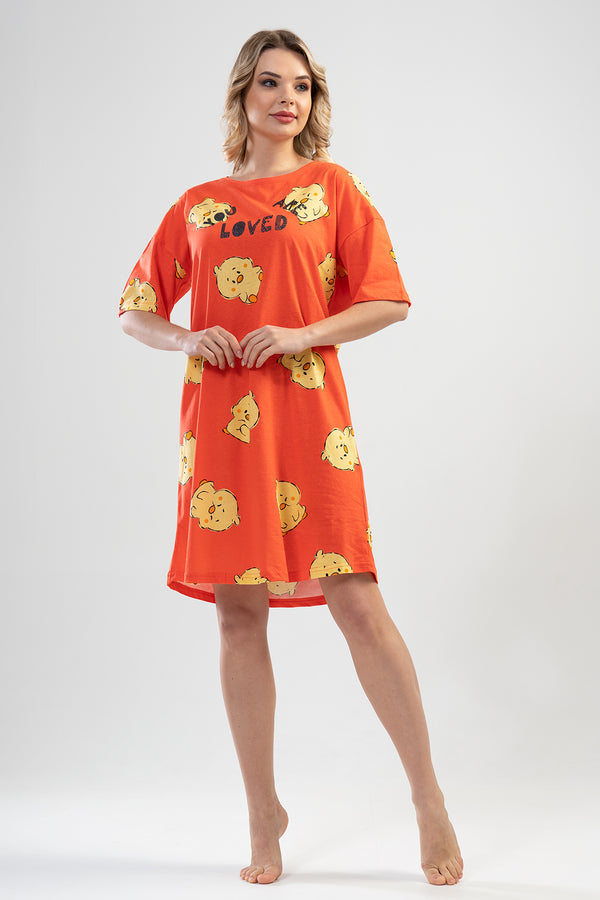 KADIN KISA KOL TUNIK 111251 - Vienetta1.GrupTURUNCU