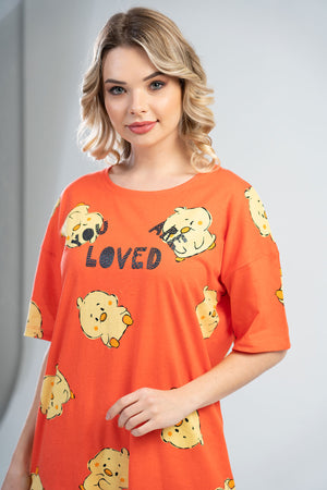 KADIN KISA KOL TUNIK 111251 - Vienetta1.GrupTURUNCU