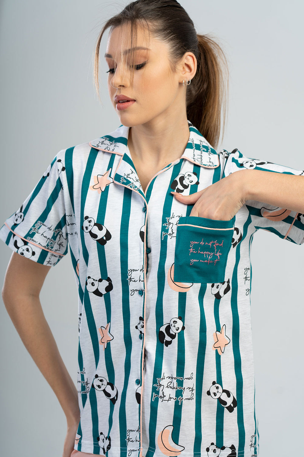 KADIN GOMLEK SORT TAKIM 111299 - Vienetta1.GrupBABY PINK