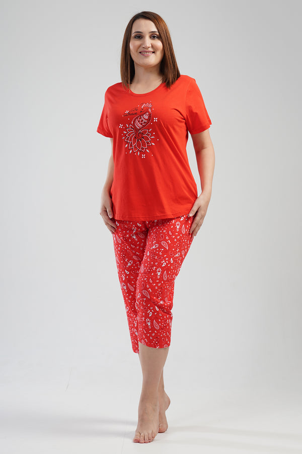 Woman Big Size Brave Capri Set