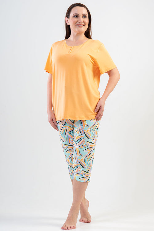 KADIN VISCON XXL KISA KOL KAPRI TAKIM 111485 - Vienetta1.GrupMINT