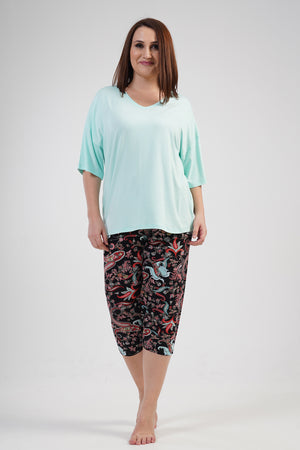 KADIN VISCON XXL KISA KOL KAPRI TAKIM 111488 - Vienetta1.GrupMINT